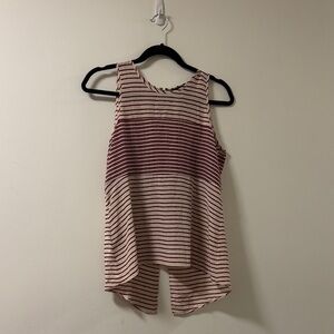 BCBGMaxAzria Pink and Cream Striped Tank Top